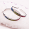 Frosted Rainbow Large Silver Hoop Earrings