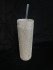 Rhinestone Covered Acrylic Skinny Tumbler 16 oz Cup with Straw