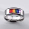 Titanium Stainless Steel Rainbow Crystal Ring