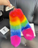 Rainbow Foxtail Faux Fur Keychain 16 Inch