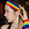 Rainbow Athletic Sweatband Set (1 Headband + 2 Wristbands)