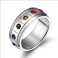 Stainless Steel Rainbow Rhinestone Wedding Ring