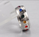 Stainless Steel Rainbow Rhinestone Wedding Ring