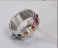 Stainless Steel Rainbow Rhinestone Wedding Ring