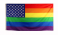 Rainbow American Flag - 3' x 5' Polyester Flag w/Metal Grommets and a Cotton Heading