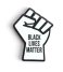 BLM Black Lives Matter Fist of Solidarity Enamel Lapel Pin in White