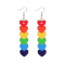 Classic Rainbow Heart Teardrop Earrings
