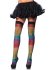 Rainbow Thigh Highs With Fishnet Overlay - One Size