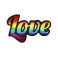 Rainbow Metallic Love Sticker