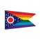 Ohio Rainbow - 3' x 5' Polyester  Flag w/Metal Grommets and a Cotton Heading
