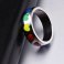 Titanium Steel Rainbow Love Heart Ring