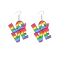 Rainbow LOVE Letter Earrings