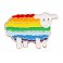 Retro Rainbow Sheep Lapel Pin