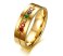 Gold Stainless Steel Cubic Zircon Unisex Alliance Rainbow Promise Ring