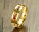 Gold Stainless Steel Cubic Zircon Unisex Alliance Rainbow Promise Ring