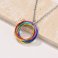 Trinity Rolling Rainbow Interlocked Pride Rings Neckless