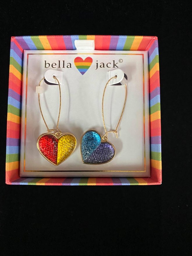 PrideOutlet > Earrings > Bella Jack Earrings LOVE IS LOVE Heart Dangle