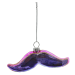 4" Pride Rainbow Mustache Glass Ornament