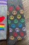 Funky Socks Peace, Love, and Pride Rainbow Socks 2 Pair