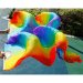 Handmade Rainbow 100% Real Silk Stage Performance Long Silk Veil Fan