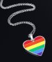 Rainbow Pride Heart Shape Pendant Necklace