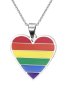 Rainbow Pride Heart Shape Pendant Necklace