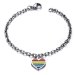 Stainless Steel Bracelet Chain Bracelet Dangling Heart Rainbow