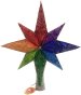 Christopher Radko Hand-Crafted European Glass Christmas Decorative Finial Tree Topper, Rainbow Stellar