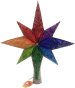 Christopher Radko Hand-Crafted European Glass Christmas Decorative Finial Tree Topper, Rainbow Stellar