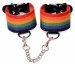 Master Series Kinky Pride Rainbow Bondage Set Wrist & Ankle Cuffs & Collar W/Leash