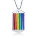 Titanium Stainless Steel Gay Pride Dog Tag w/ Chain