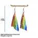 Rainbow Sequin Dangle Earrings Mesh Grid Tassel Drop Earrings