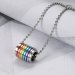 Rainbow Pride Barrel Pendant Necklace