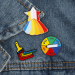 Rainbow Color Wheel Lapel Pin