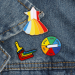 Rainbow Color Paint Brush Lapel Pin