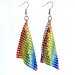 Rainbow Sequin Dangle Earrings Mesh Grid Tassel Drop Earrings
