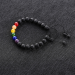 Black Volcanic Stone Handmade Rainbow Bracelet