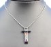 Stainless Steel Pride Pendant Rainbow Cross Black Base Necklace