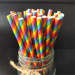 100PCS Rainbow Paper Straws