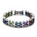 Silicone & Stainless Steel Bracelet Bike Chain Style Rainbow Bracelet