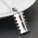 Stainless Steel and Zircon Rainbow Pendant Statement Necklace