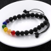 Black Volcanic Stone Handmade Rainbow Bracelet