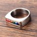 Rainbow Bagues Titanium Stainless Steel Band