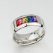 Titanium Stainless Steel Rainbow Crystal Ring