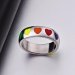 Titanium Steel Rainbow Love Heart Ring