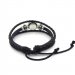 Handmade Weave Black Leather Asexual bracelet