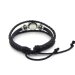 Handmade Weave Black Leather Queer bracelet