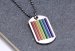 Titanium Stainless Steel Gay Pride Dog Tag w/ Chain