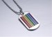 Titanium Stainless Steel Gay Pride Dog Tag w/ Chain