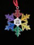 Pride Regent Square Studio Design Ornament Rainbow Snow Flake "Love Wins"